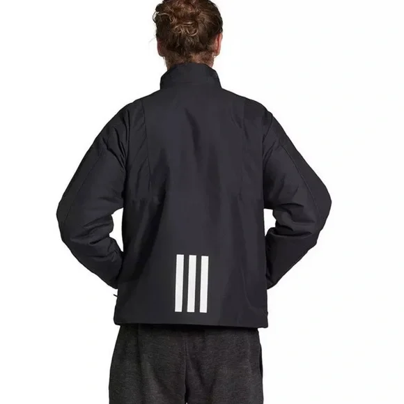 New Adidas Originals 3 Stripe BTS Lined Zip Black Women’s Size Large🖤🤍